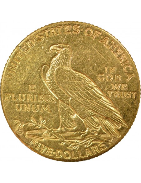 ETATS UNIS - 5 DOLLARS OR INDIAN HEAD - 1909 D DENVER