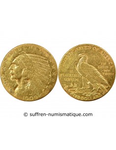 ETATS UNIS - 5 DOLLARS OR INDIAN HEAD - 1909 D DENVER