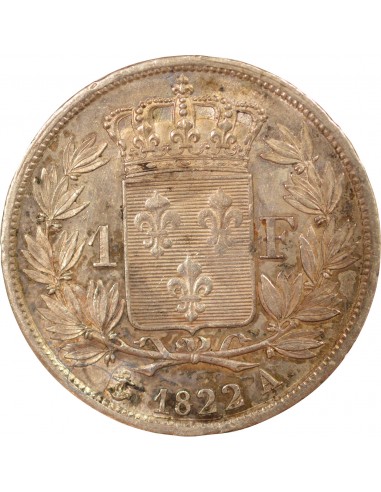 LOUIS XVIII - 1 FRANC ARGENT 1822 A PARIS