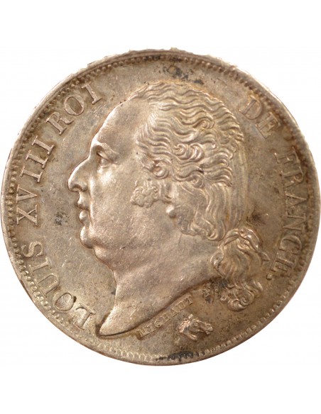 LOUIS XVIII - 1 FRANC ARGENT 1822 A PARIS