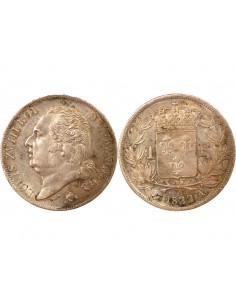 LOUIS XVIII - 1 FRANC ARGENT 1822 A PARIS 2