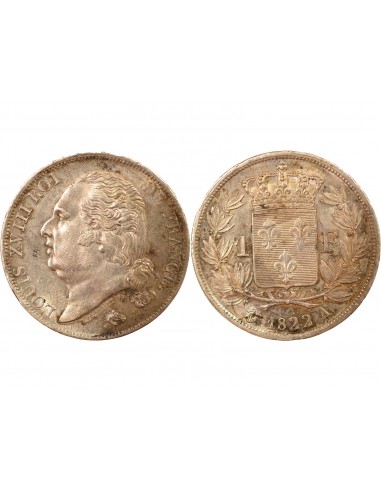 LOUIS XVIII - 1 FRANC ARGENT 1822 A PARIS