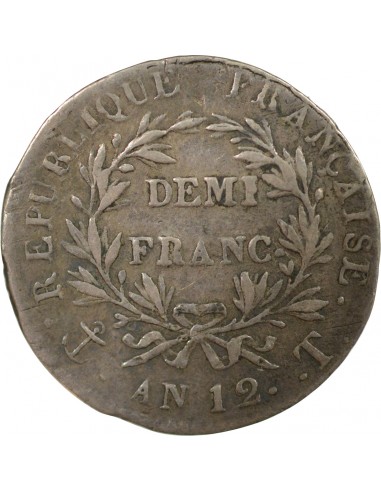 Napoléon Ier, Empereur de France, Roi d'Italie 01-févr franc Argent AN 12 T Nantes