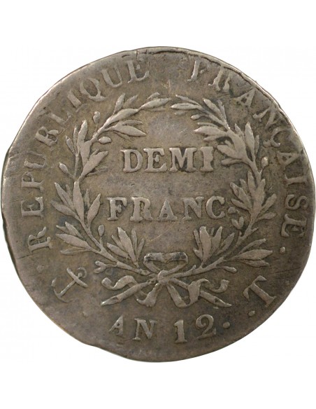 Napoléon Ier, Empereur de France, Roi d'Italie 01-févr franc Argent AN 12 T Nantes