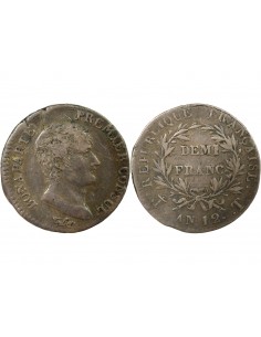 Napoléon Ier, Empereur de France, Roi d'Italie 01-févr franc Argent AN 12 T Nantes 2