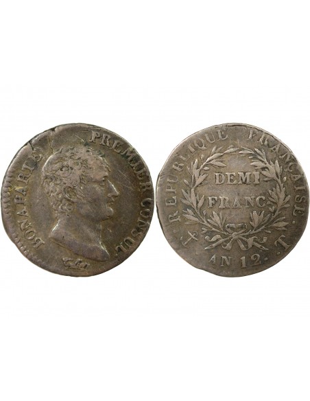 Napoléon Ier, Empereur de France, Roi d'Italie 01-févr franc Argent AN 12 T Nantes