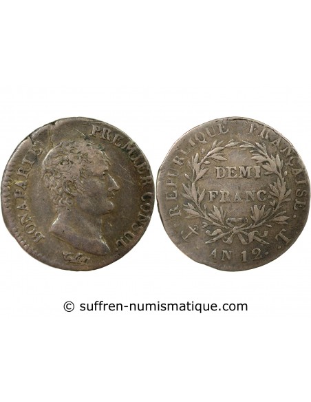 Napoléon Ier, Empereur de France, Roi d'Italie 01-févr franc Argent AN 12 T Nantes