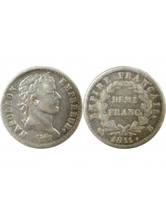 NAPOLEON Ier - DEMI FRANC ARGENT 1811 B ROUEN 2