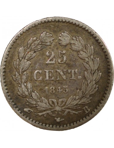 LOUIS PHILIPPE﻿ - 25 CENTIMES ARGENT 1845 B ROUEN