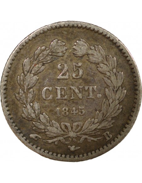 LOUIS PHILIPPE﻿ - 25 CENTIMES ARGENT 1845 B ROUEN