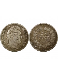 LOUIS PHILIPPE﻿ - 25 CENTIMES ARGENT 1845 B ROUEN 2