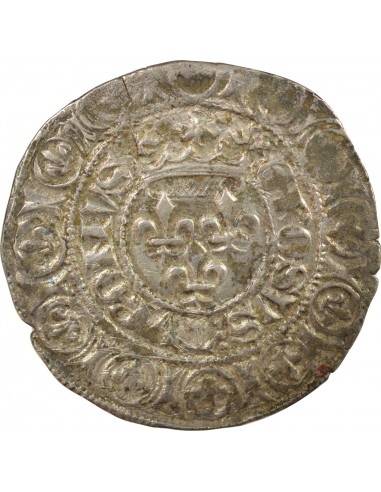 Charles VI Aux Lys sous Couronne 1 gros Argent 1413-1414 Tournai