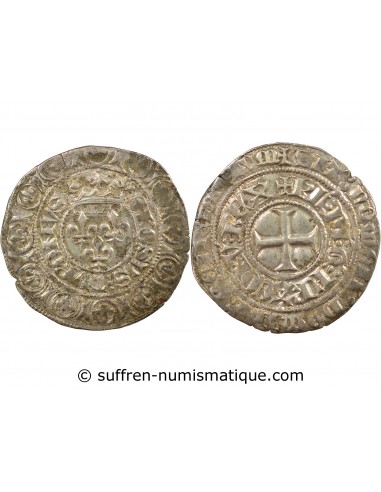 Charles VI Aux Lys sous Couronne 1 gros Argent 1413-1414 Tournai