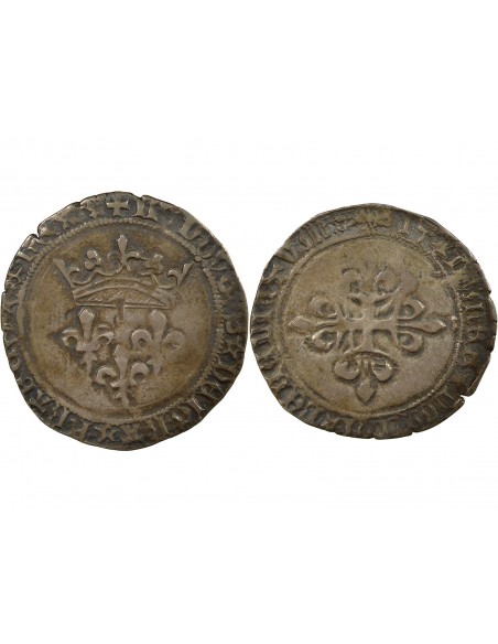 Louis XI 1 gros Argent 1461 - 1483 N Montpellier