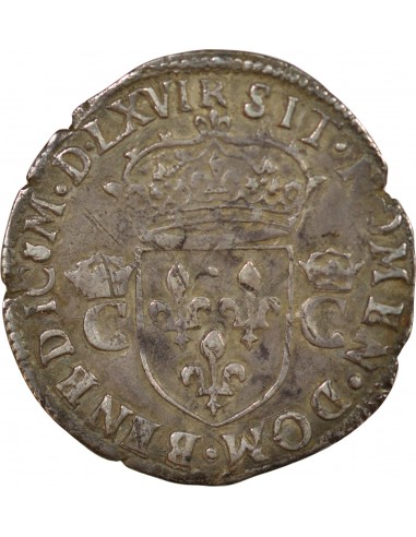Charles IX 1/2 Teston Argent 1566 M Toulouse