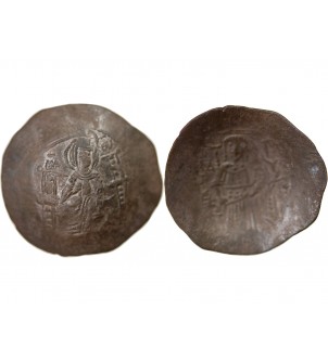 Empire Byzantin Isaac II Ange 1 aspron trachy Billon 1143-1180 Constantinople 2
