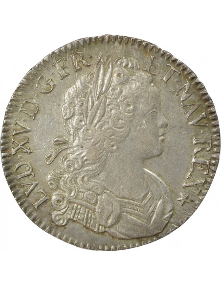 Louis XV 1 écu Argent 1718 N Montpellier
