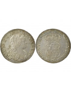 Louis XV Ecu de France & Navarre Argent 1718 N Montpellier 2