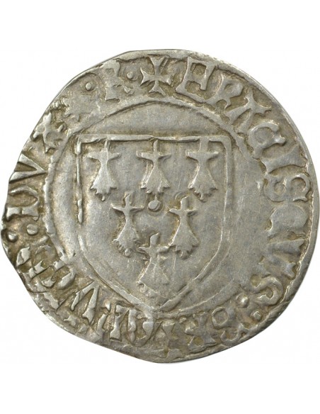 DUCHÉ DE BRETAGNE, FRANCOIS II - GROS A L'ÉCU 1458 / 1488 RENNES