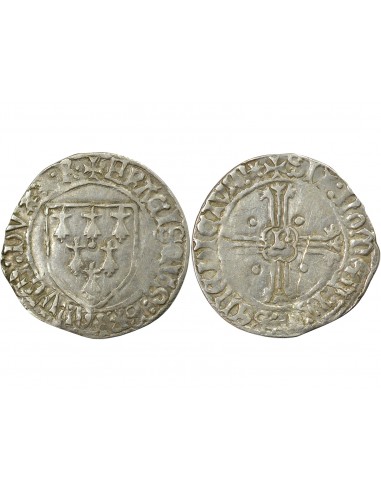 DUCHÉ DE BRETAGNE, FRANCOIS II - GROS A L'ÉCU 1458 / 1488 RENNES