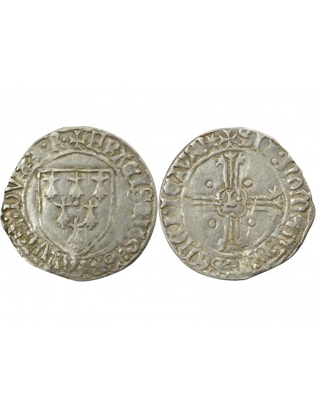 DUCHÉ DE BRETAGNE, FRANCOIS II - GROS A L'ÉCU 1458 / 1488 RENNES
