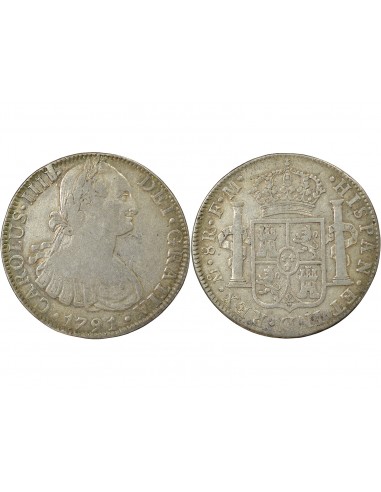 Mexique Charles IV d'Espagne 8 Réales Argent 1791 Mo Mexico City