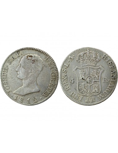 ESPAGNE, JOSEPH BONAPARTE - 4 REALES ARGENT 1812 SEVILLE LA