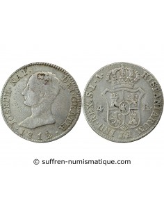 ESPAGNE, JOSEPH BONAPARTE - 4 REALES ARGENT 1812 SEVILLE LA