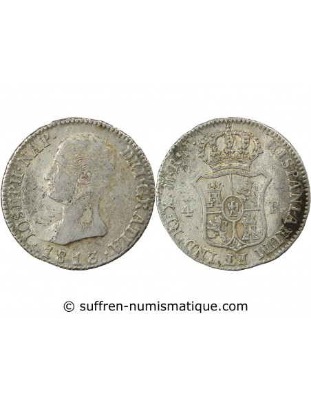 Espagne Joseph Napoléon 4 reales Argent 1813 AI Madrid