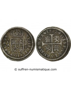 Espagne Philippe V d'Espagne 01-févr real Argent 1727 Cuenca