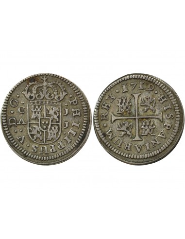 Espagne Philippe V d'Espagne 01-févr real Argent 1719 Cuenca
