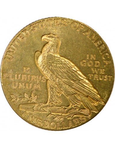ETATS UNIS, TETE D'INDIEN - 5 DOLLARS OR 1911 PHILADELPHIE