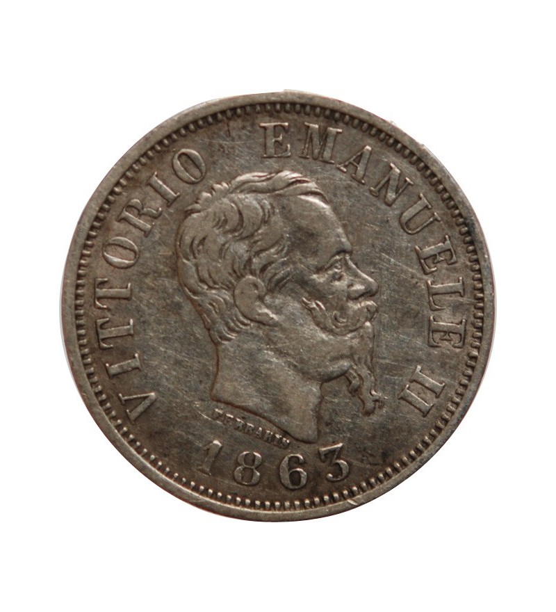 ITALIE, VITTORIO EMANUELE - 50 CENTESIMI 1863 M