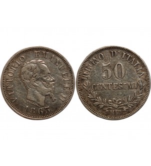 ITALIE, VITTORIO EMANUELE - 50 CENTESIMI 1863 M 2