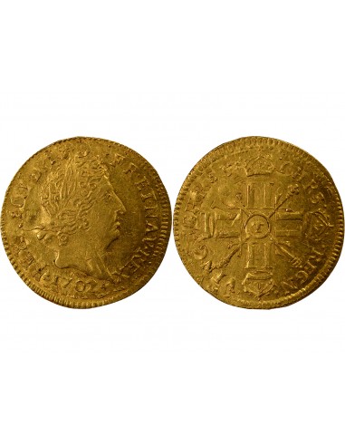 Louis XIV 1/2 louis d'or Or 1702 T Nantes