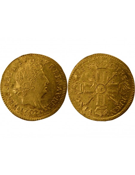 Louis XIV 1/2 louis d'or Or 1702 T Nantes