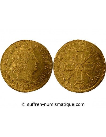 Louis XIV 1/2 louis d'or Or 1702 T Nantes