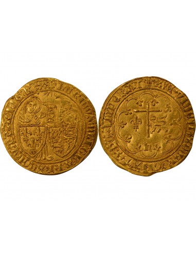 Henry VI Lancaster 1 salut d'or Or 1423 C Saint-Lô