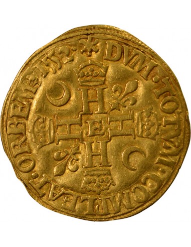HENRI II - HENRI D'OR, 1er type BUSTE D - 1552 E TOURS
