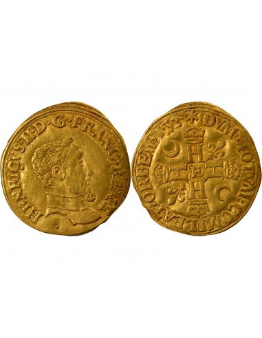 HENRI II - HENRI D'OR, 1er type BUSTE D - 1552 E TOURS
