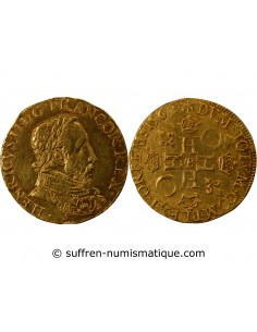 CHARLES IX, AU NOM DE HENRI II - DOUBLE HENRI D'OR, 3e type - 1561 B ROUEN