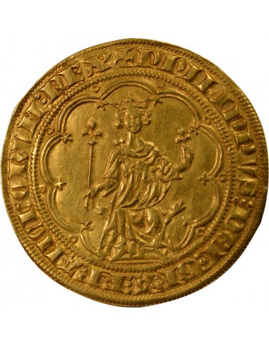 PHILIPPE IV LE BEL - DENIER D'OR A LA MASSE, 1er EMISSION - 1296-1310