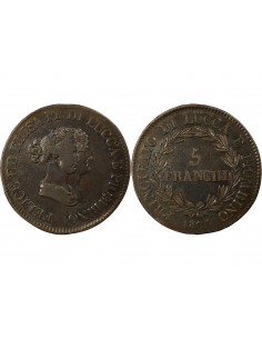 Italie Elisa Bonaparte 5 Franchi Argent 1805 Florence 2