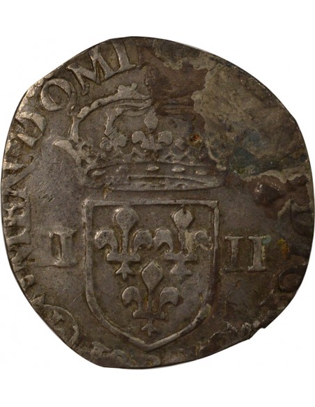 Henri III 1/4 écu Argent 1588 B Rouen