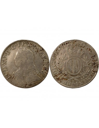 Louis XV 1 écu Argent 1727 L Bayonne