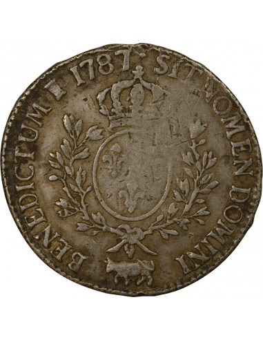 LOUIS XVI - ECU DE BEARN, AUX BRANCHES D'OLIVIER - 1787, PAU