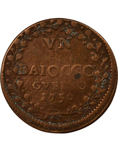 Vatican Benoit XIV 1 baiocco Cuivre 1750 Gubbio