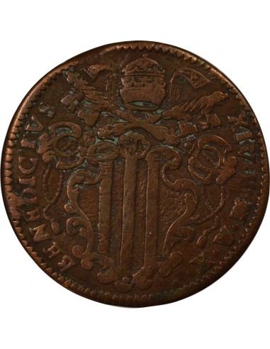 Vatican Benoit XIV 1 baiocco Cuivre 1750 Gubbio