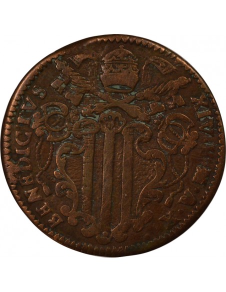 Vatican Benoit XIV 1 baiocco Cuivre 1750 Gubbio
