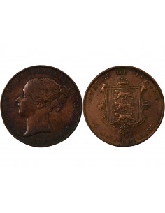Jersey Victoria, Reine 1/13 Shilling Cuivre 1861 2